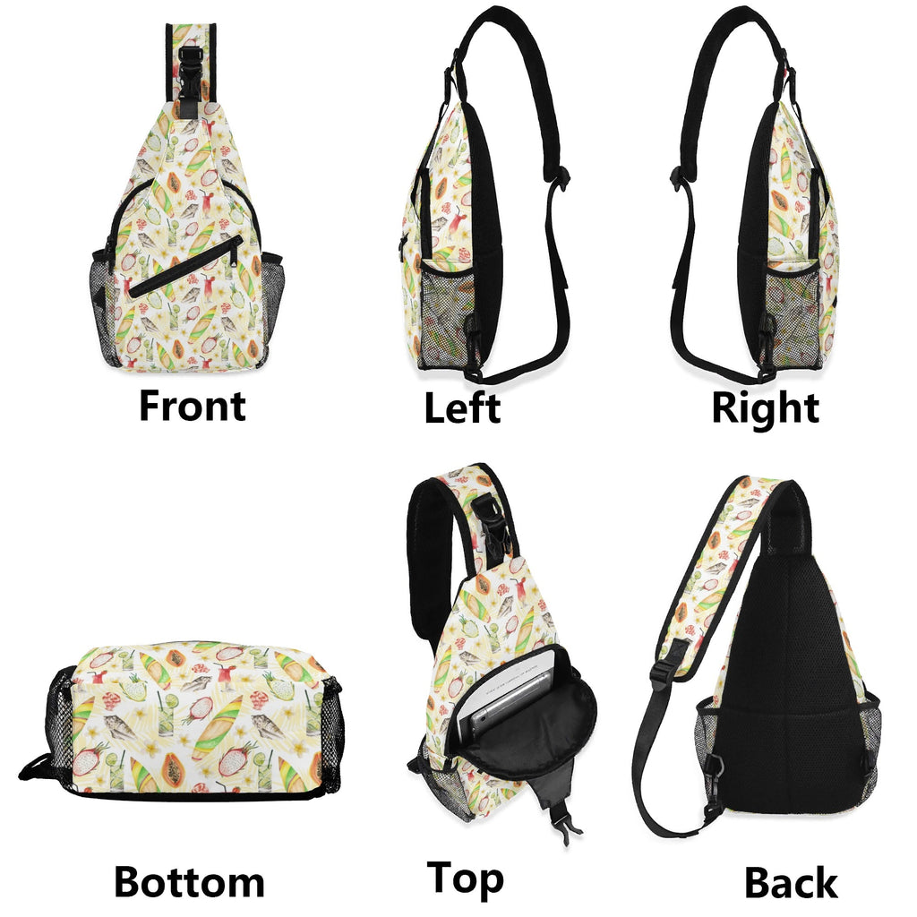 Tropical Surf Chest Crossbody Bag with Adjustable Strap Chest Crossbody Bag Printed Offshore Surf