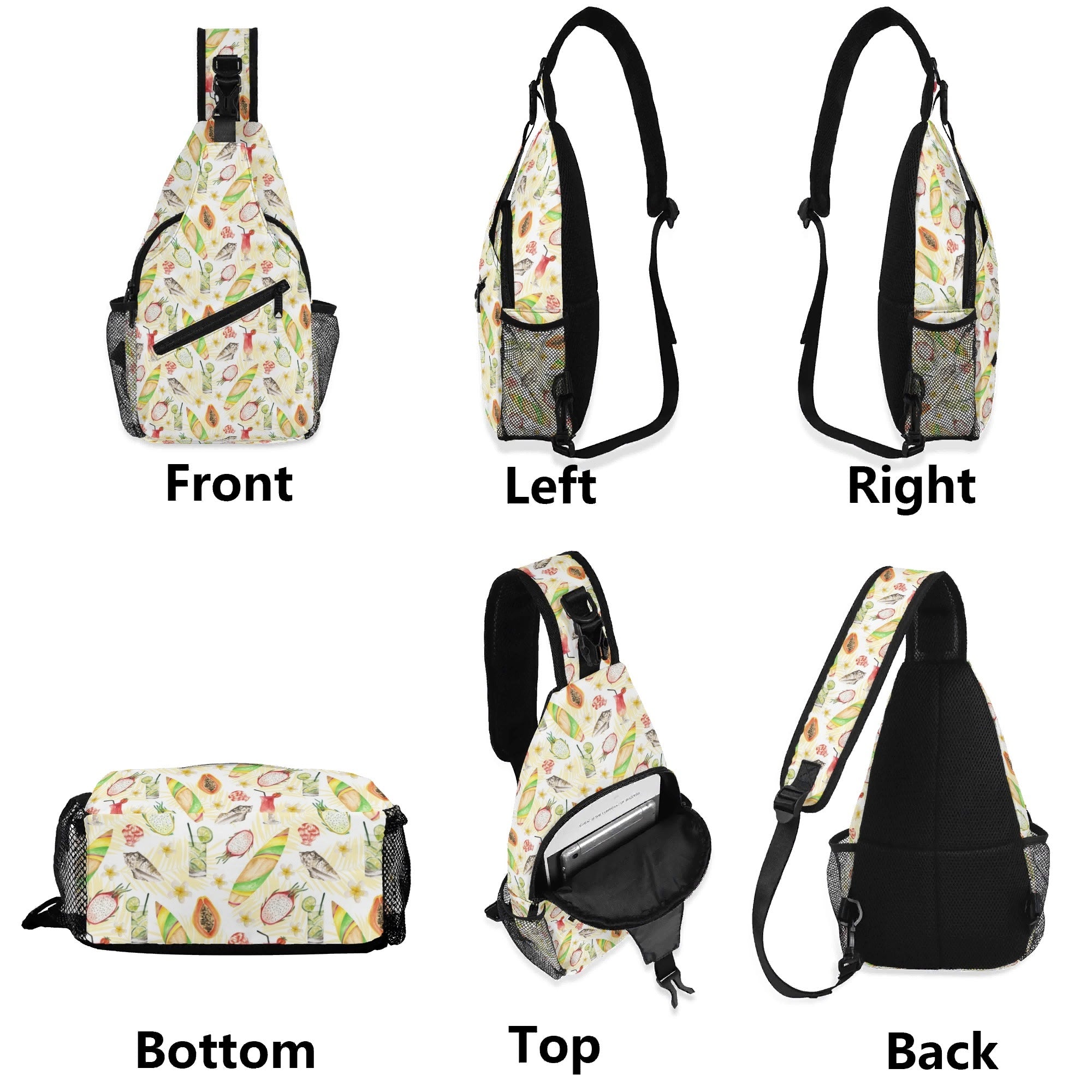 Tropical Surf - Chest Crossbody Bag with Adjustable Strap Chest Crossbody Bag Printed Offshore Surf
