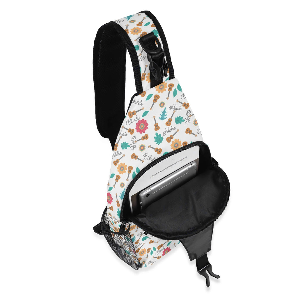 Ukulele - Chest Crossbody Bag with Adjustable Strap Chest Crossbody Bag Music Printed Offshore