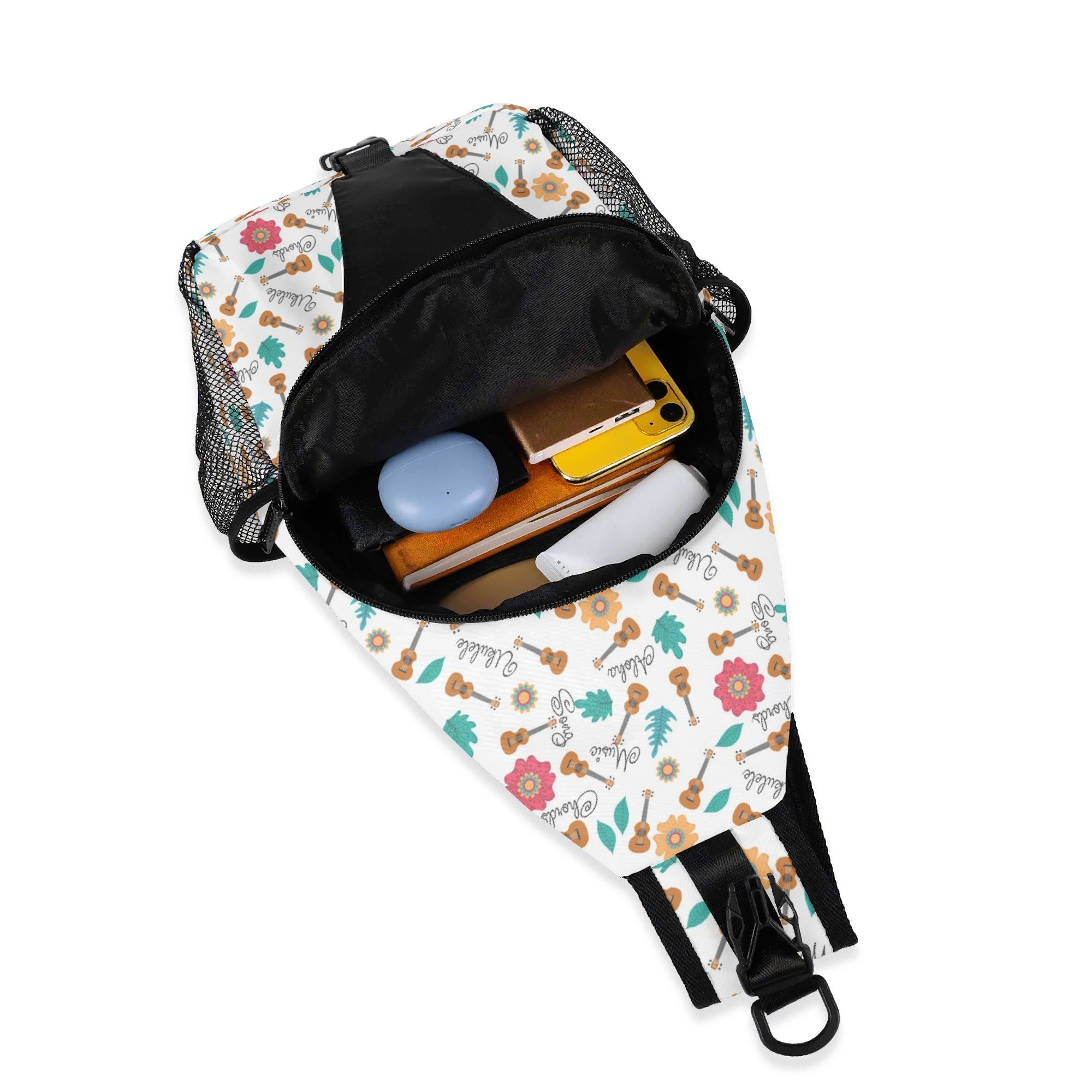 Ukulele - Chest Crossbody Bag with Adjustable Strap Chest Crossbody Bag Music Printed Offshore