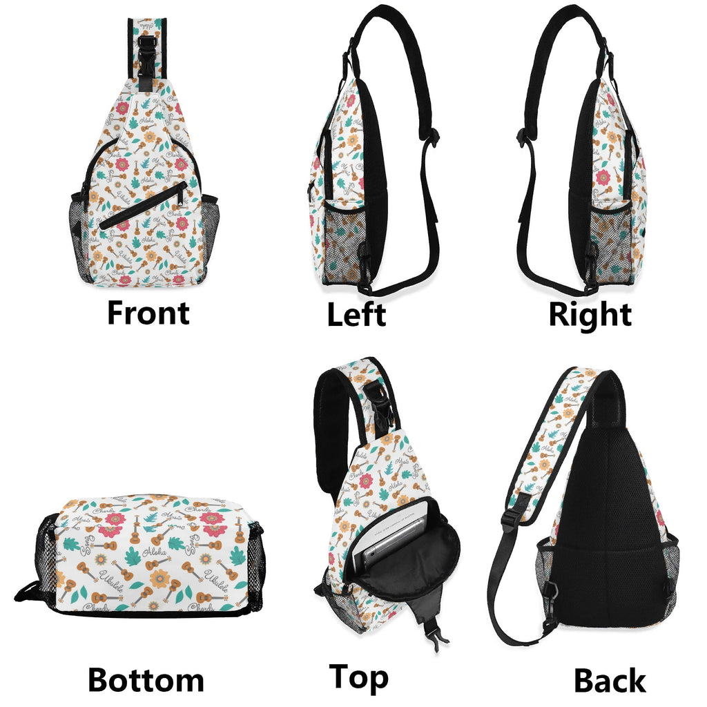 Ukulele - Chest Crossbody Bag with Adjustable Strap Chest Crossbody Bag Music Printed Offshore