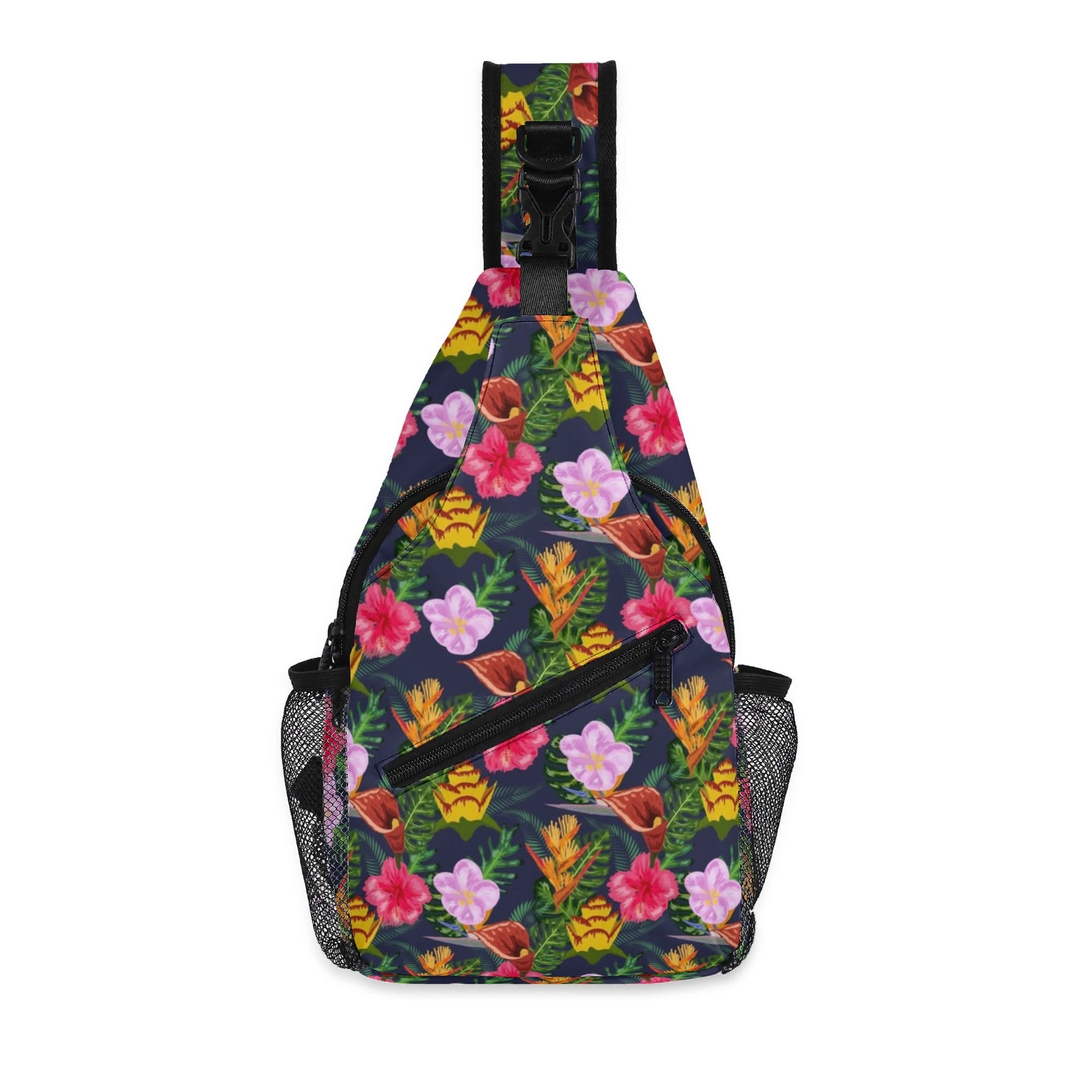 Tropical Floral - Chest Crossbody Bag with Adjustable Strap Default Title Chest Crossbody Bag Plants Printed Offshore