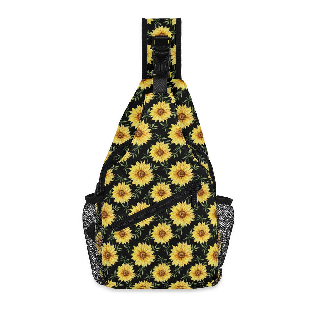 Painted Sunflower - Chest Crossbody Bag with Adjustable Strap Default Title Chest Crossbody Bag Plants Printed Offshore