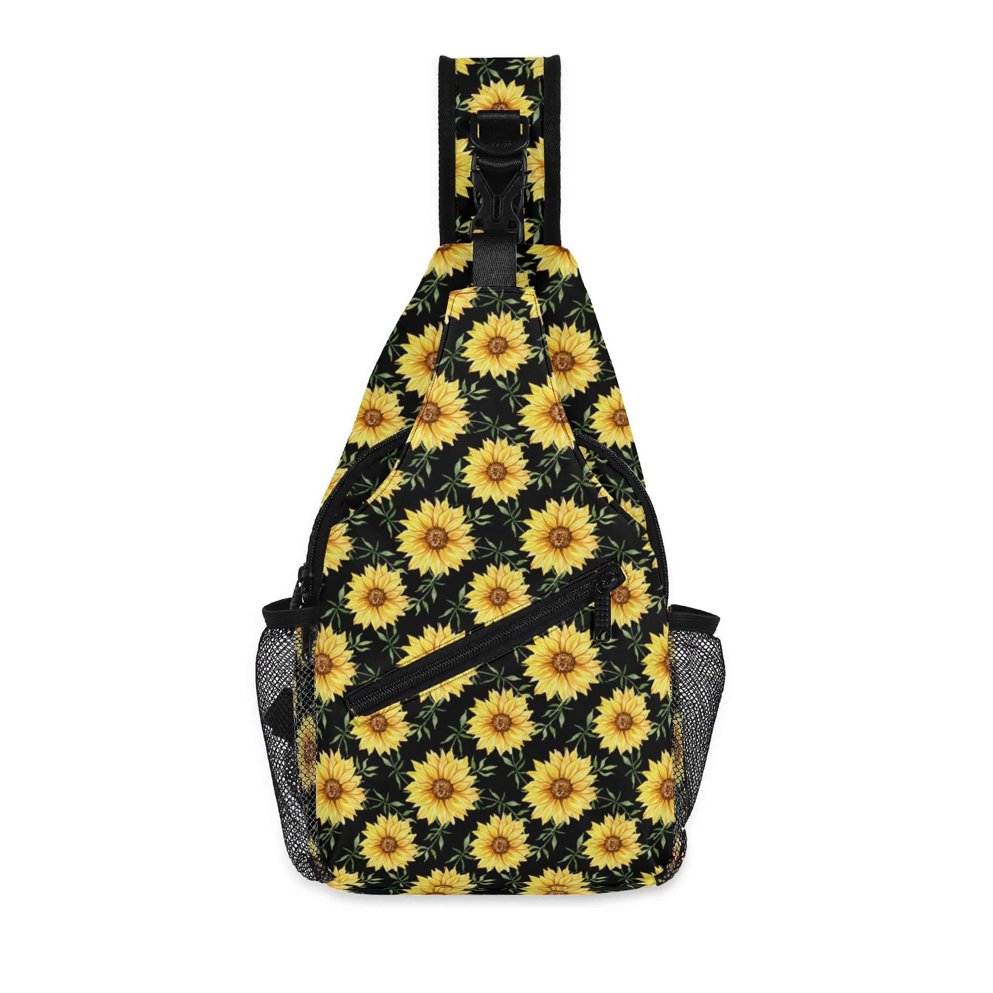 Painted Sunflower - Chest Crossbody Bag with Adjustable Strap Default Title Chest Crossbody Bag Plants Printed Offshore
