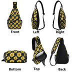 Painted Sunflower - Chest Crossbody Bag with Adjustable Strap Chest Crossbody Bag Plants Printed Offshore