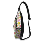Pink And Yellow Floral Chest Crossbody Bag with Adjustable Strap Chest Crossbody Bag Plants Printed Offshore