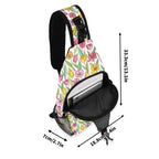 Pink And Yellow Floral Chest Crossbody Bag with Adjustable Strap Chest Crossbody Bag Plants Printed Offshore