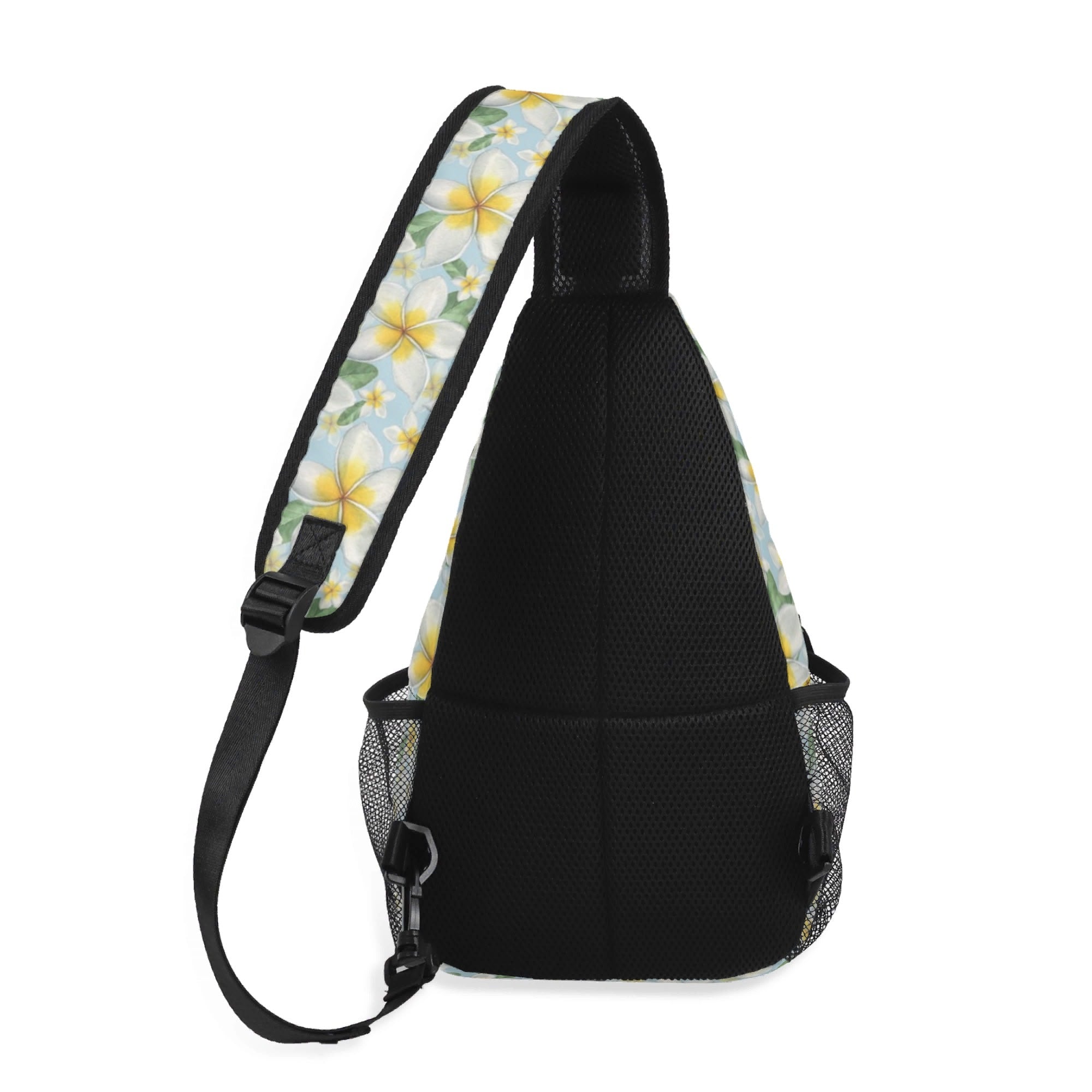 Delicate Frangipani - Chest Crossbody Bag with Adjustable Strap Chest Crossbody Bag Plants Printed Offshore