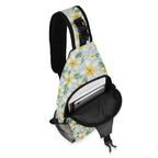 Delicate Frangipani Chest Crossbody Bag with Adjustable Strap Chest Crossbody Bag Plants Printed Offshore