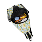 Delicate Frangipani Chest Crossbody Bag with Adjustable Strap Chest Crossbody Bag Plants Printed Offshore