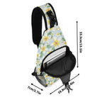 Delicate Frangipani Chest Crossbody Bag with Adjustable Strap Chest Crossbody Bag Plants Printed Offshore