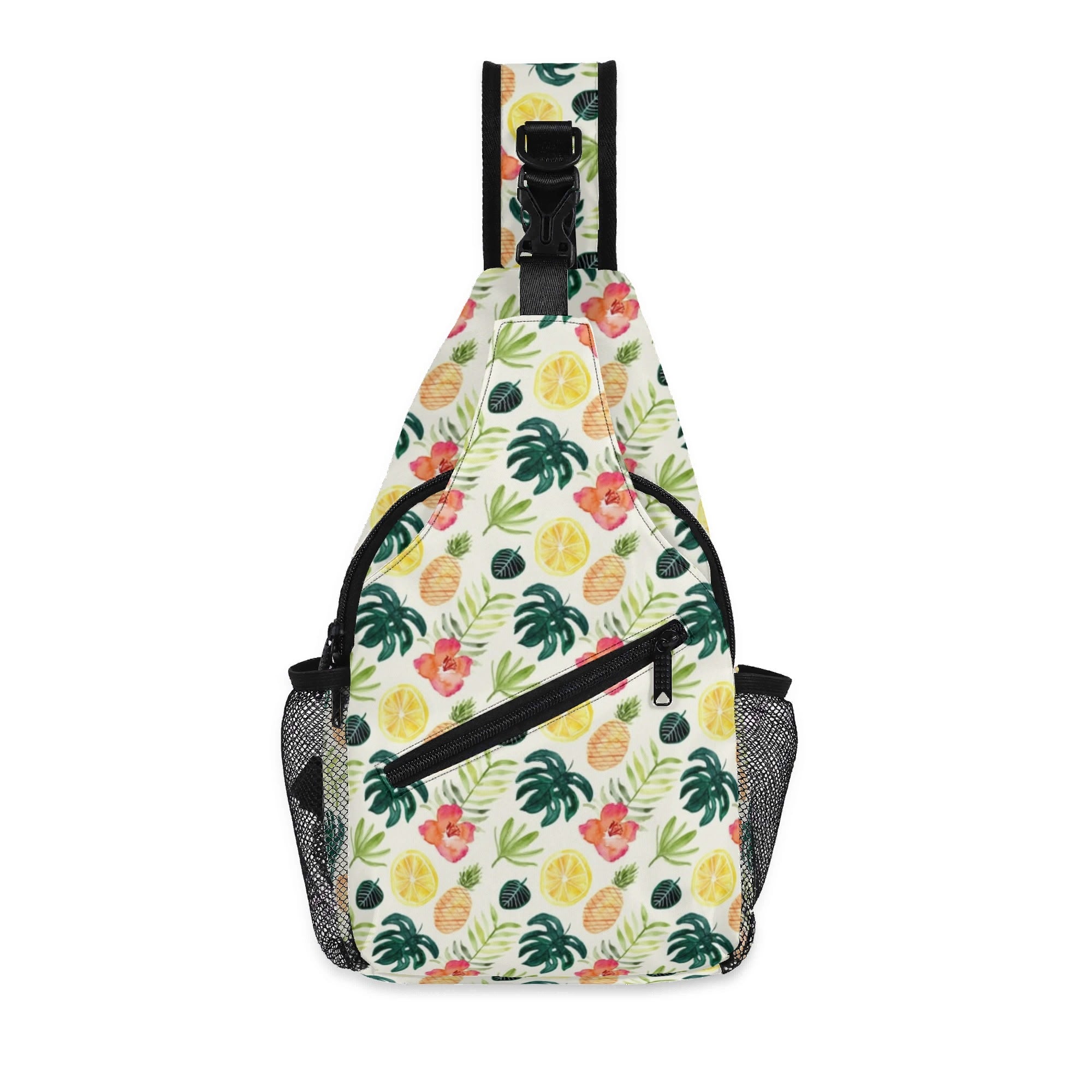 Pineapple Tropical - Chest Crossbody Bag with Adjustable Strap Default Title Chest Crossbody Bag Food Printed Offshore