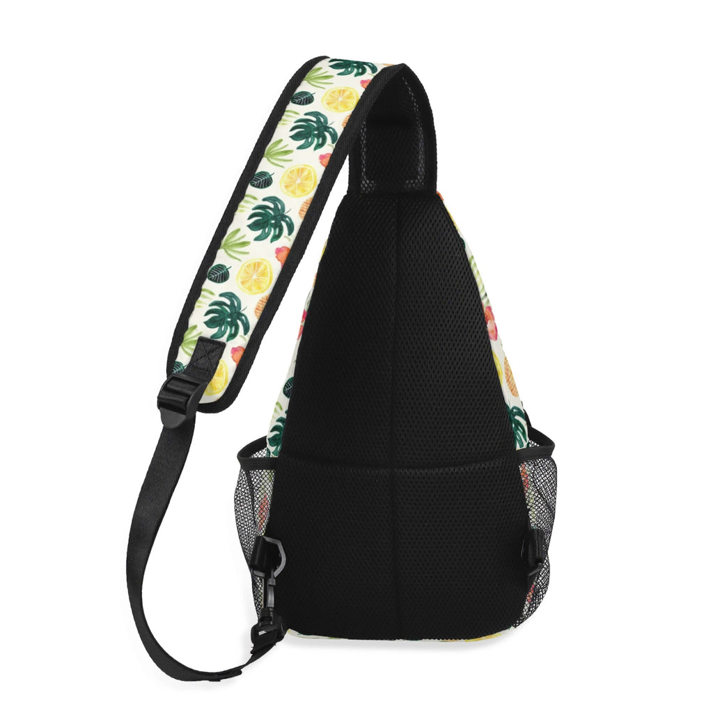Pineapple Tropical Chest Crossbody Bag with Adjustable Strap Chest Crossbody Bag Food Printed Offshore