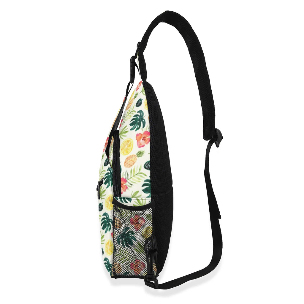 Pineapple Tropical Chest Crossbody Bag with Adjustable Strap Chest Crossbody Bag Food Printed Offshore