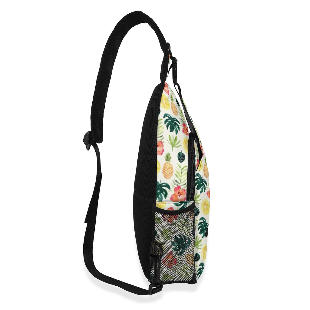 Pineapple Tropical Chest Crossbody Bag with Adjustable Strap Chest Crossbody Bag Food Printed Offshore