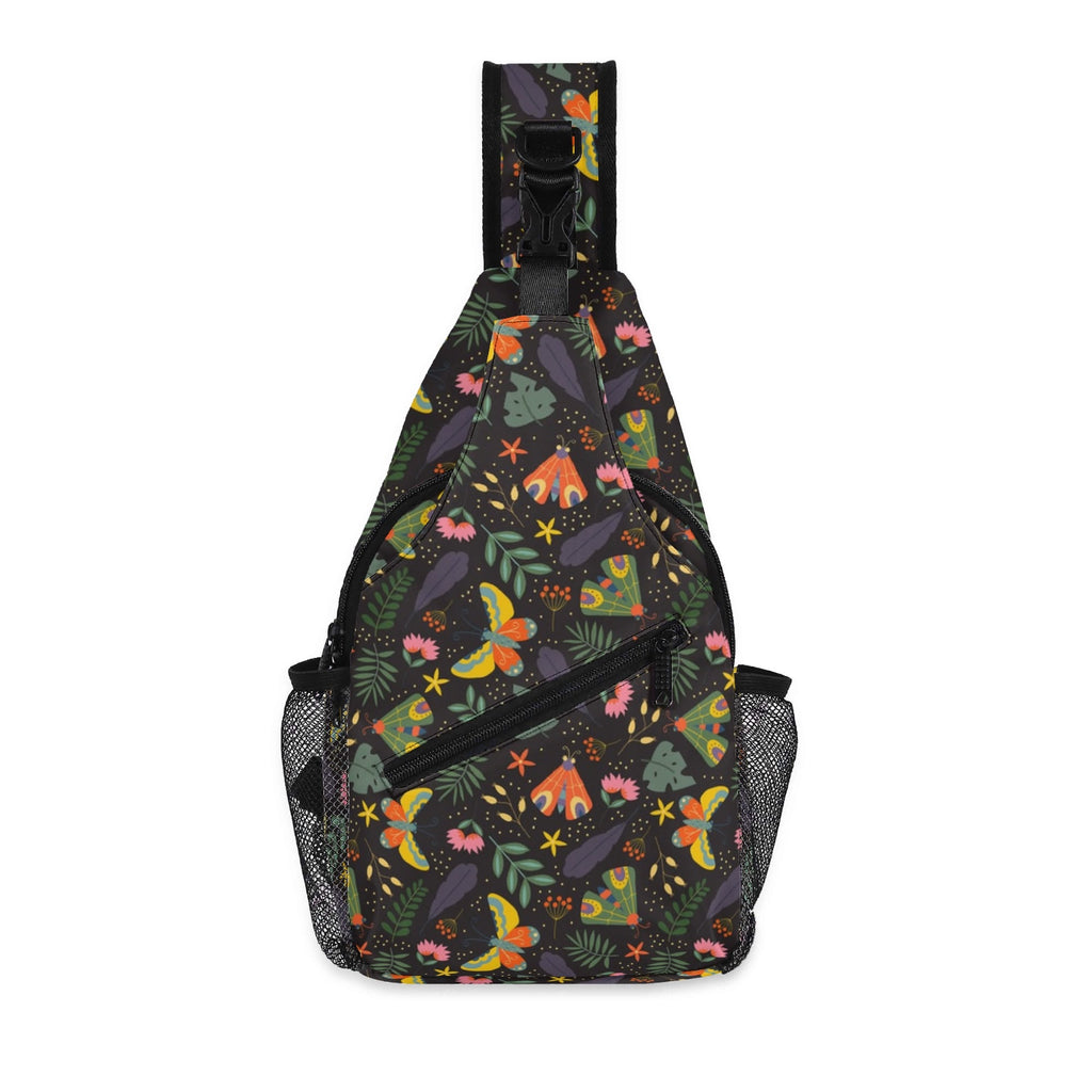 Dark Butterfly Chest Crossbody Bag with Adjustable Strap Default Title Chest Crossbody Bag animal Printed Offshore