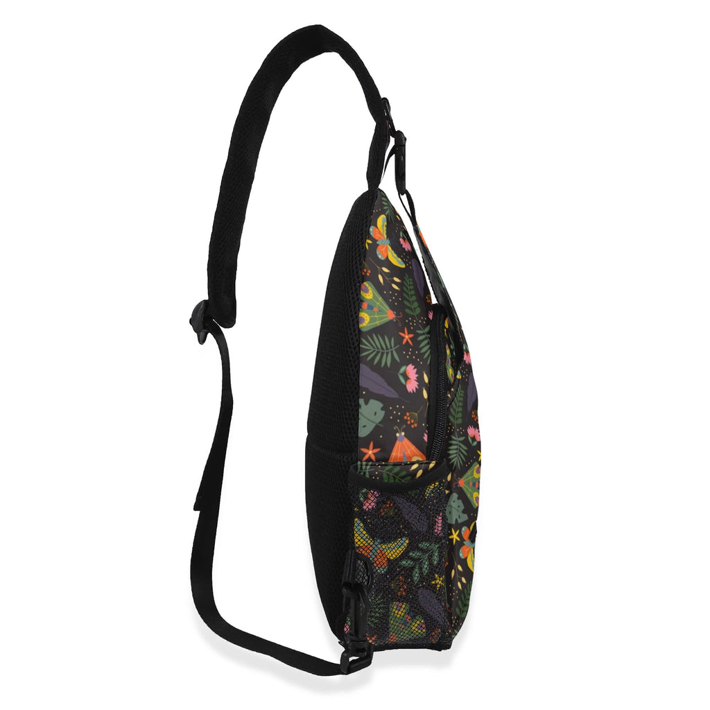 Dark Butterfly Chest Crossbody Bag with Adjustable Strap Chest Crossbody Bag animal Printed Offshore