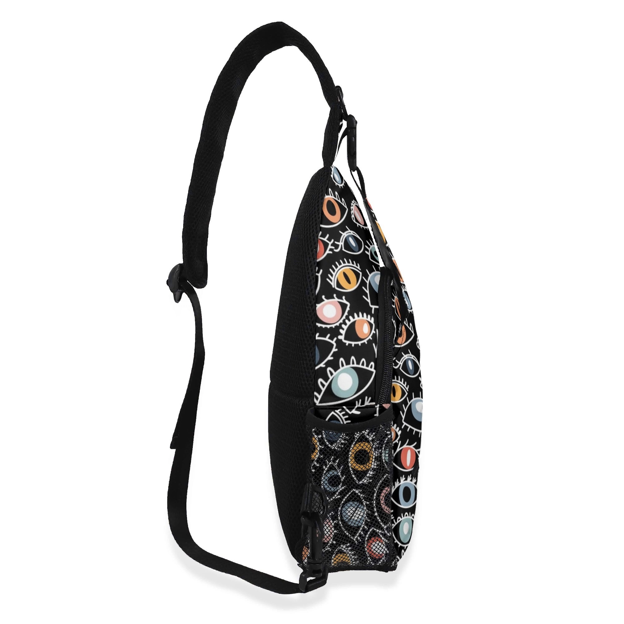 Eyes On Black Chest Crossbody Bag with Adjustable Strap Chest Crossbody Bag Printed Offshore
