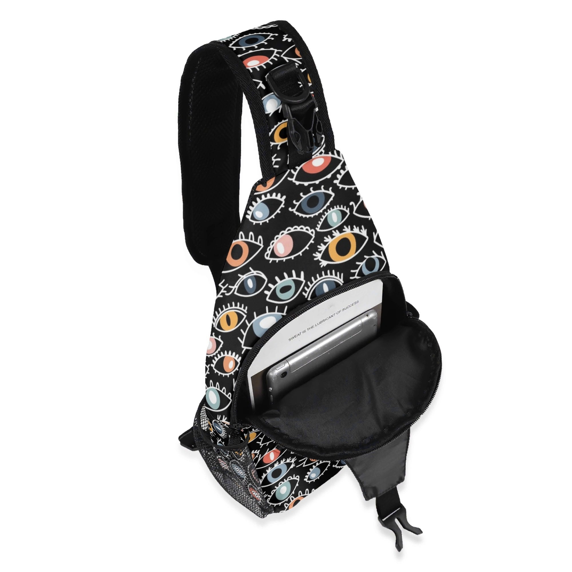Eyes On Black Chest Crossbody Bag with Adjustable Strap Chest Crossbody Bag Printed Offshore