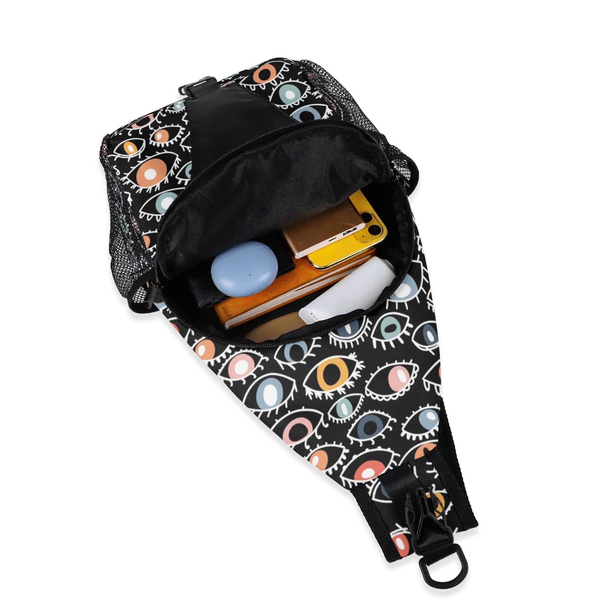 Eyes On Black - Chest Crossbody Bag with Adjustable Strap Chest Crossbody Bag Printed Offshore
