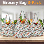 Pretty Moths And Butterflies 3 Pack of Foldable Shopping Bags 3-Pack Shopping Bags animal Printed Offshore