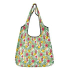 Tropical Flowers On White 3 Pack of Foldable Shopping Bags Default Title 3-Pack Shopping Bags Plants Printed Offshore
