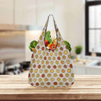 Round Pizzas On White 3 Pack of Foldable Shopping Bags 3-Pack Shopping Bags Food Printed Offshore