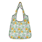 Tropical Flowers And Leaves 3 Pack of Foldable Shopping Bags Default Title 3-Pack Shopping Bags Plants Printed Offshore