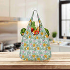 Tropical Flowers And Leaves 3 Pack of Foldable Shopping Bags 3-Pack Shopping Bags Plants Printed Offshore