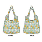 Tropical Flowers And Leaves 3 Pack of Foldable Shopping Bags 3-Pack Shopping Bags Plants Printed Offshore