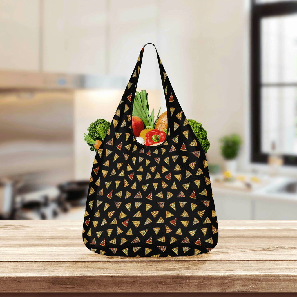 Pizza Slices 3 Pack of Foldable Shopping Bags 3-Pack Shopping Bags Food Printed Offshore