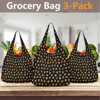 Pizza Slices 3 Pack of Foldable Shopping Bags 3-Pack Shopping Bags Food Printed Offshore
