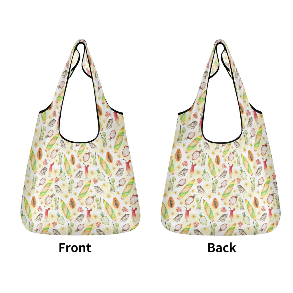 Tropical Surf 3 Pack of Foldable Shopping Bags 3-Pack Shopping Bags Printed Offshore Surf