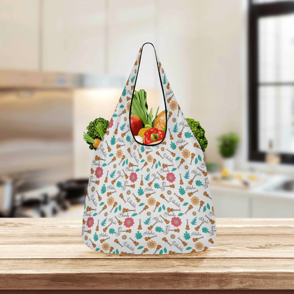 Ukulele 3 Pack of Foldable Shopping Bags 3-Pack Shopping Bags Music Printed Offshore