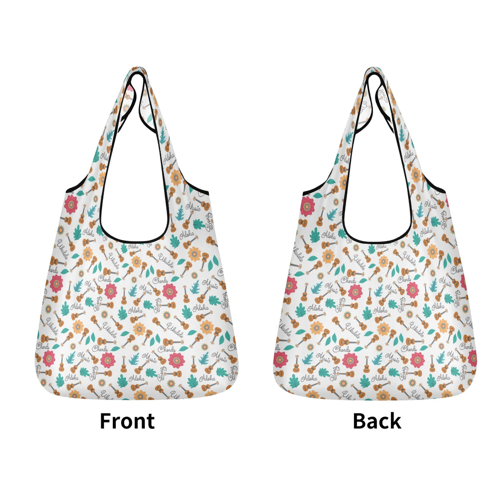 Ukulele 3 Pack of Foldable Shopping Bags 3-Pack Shopping Bags Music Printed Offshore