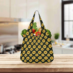 Painted Sunflower 3 Pack of Foldable Shopping Bags 3-Pack Shopping Bags Plants Printed Offshore