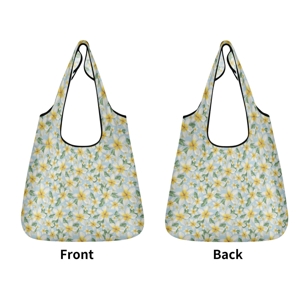 Delicate Frangipani 3 Pack of Foldable Shopping Bags 3-Pack Shopping Bags Food Printed Offshore