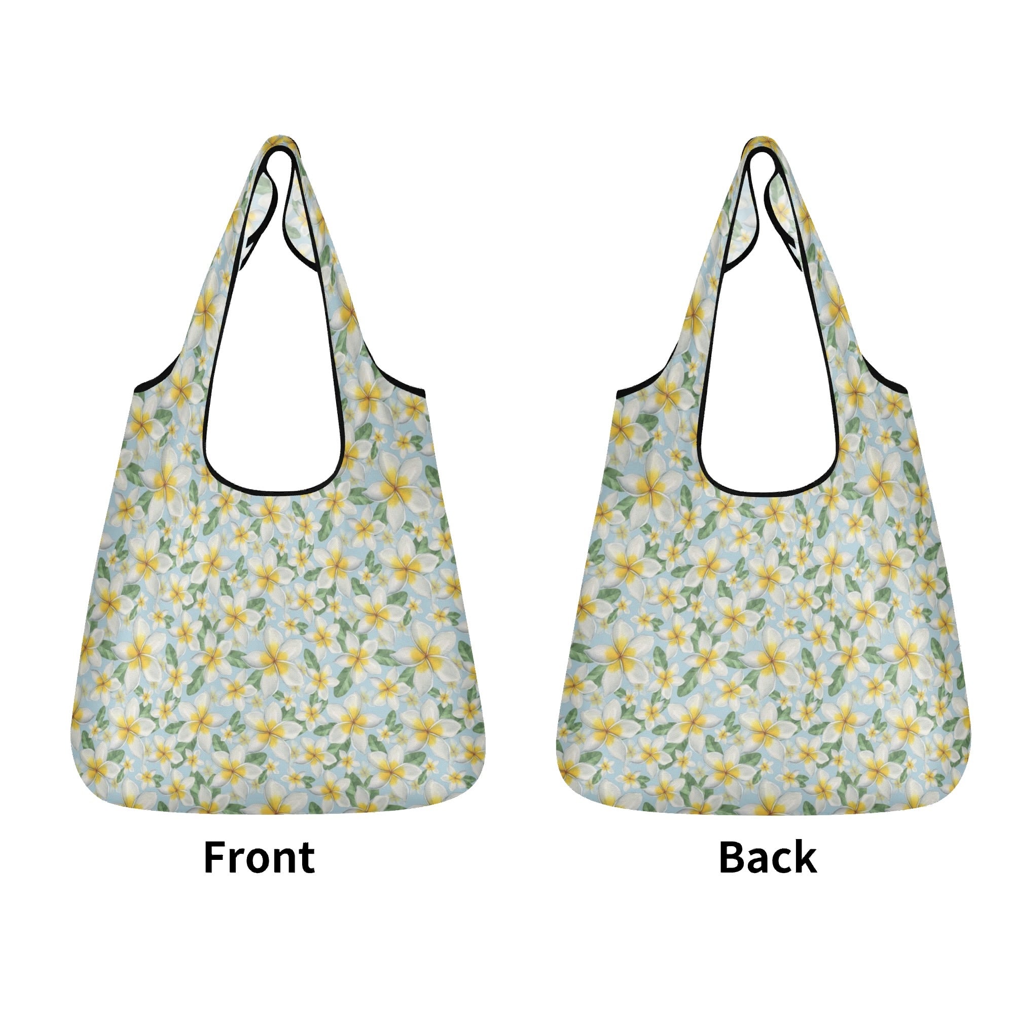 Delicate Frangipani 3 Pack of Foldable Shopping Bags 3-Pack Shopping Bags Food Printed Offshore