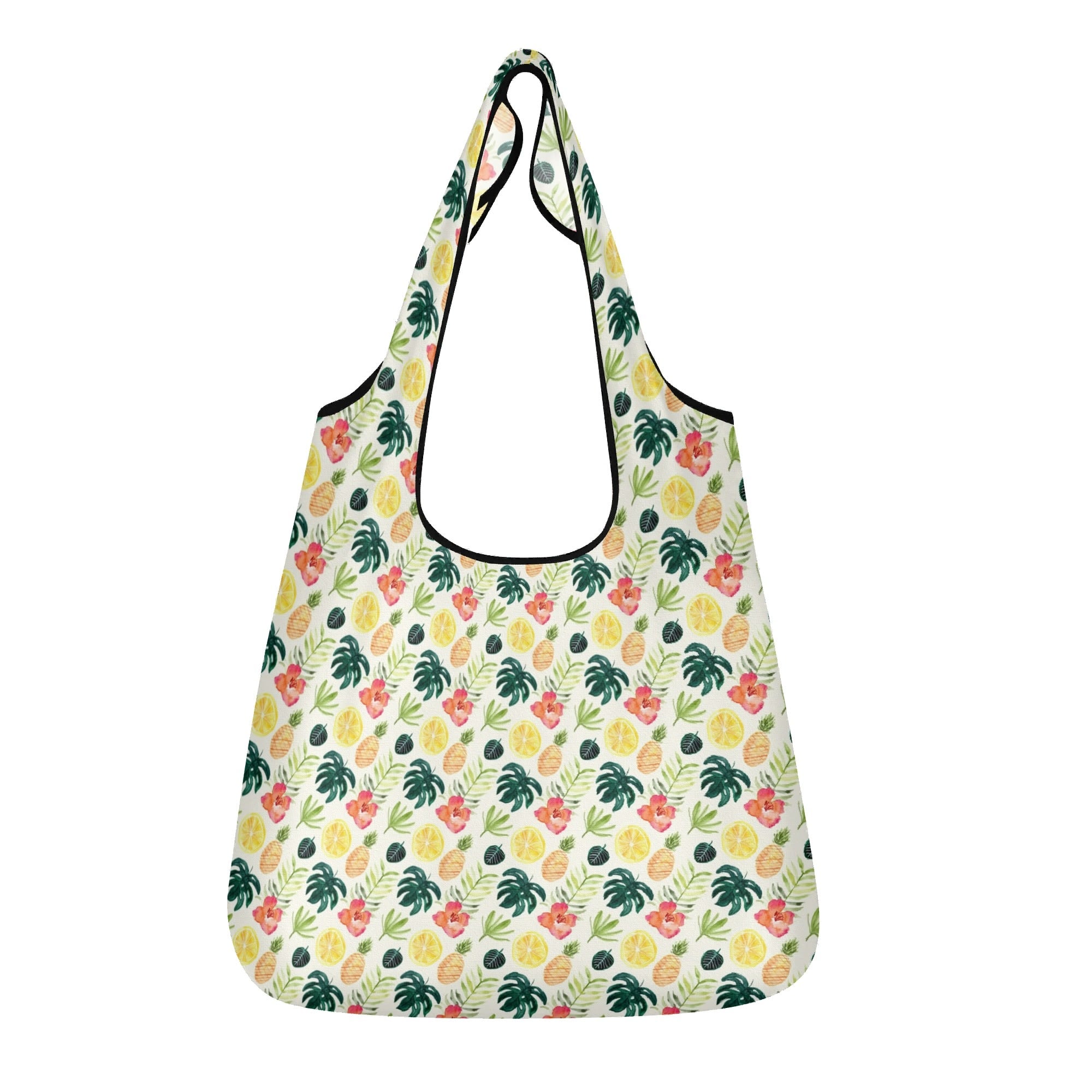 Pineapple Tropical 3 Pack of Foldable Shopping Bags Default Title 3-Pack Shopping Bags Printed Offshore
