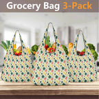 Pineapple Tropical 3 Pack of Foldable Shopping Bags 3-Pack Shopping Bags Printed Offshore