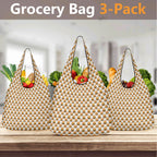 Hamburgers 3 Pack of Foldable Shopping Bags 3-Pack Shopping Bags Food Printed Offshore