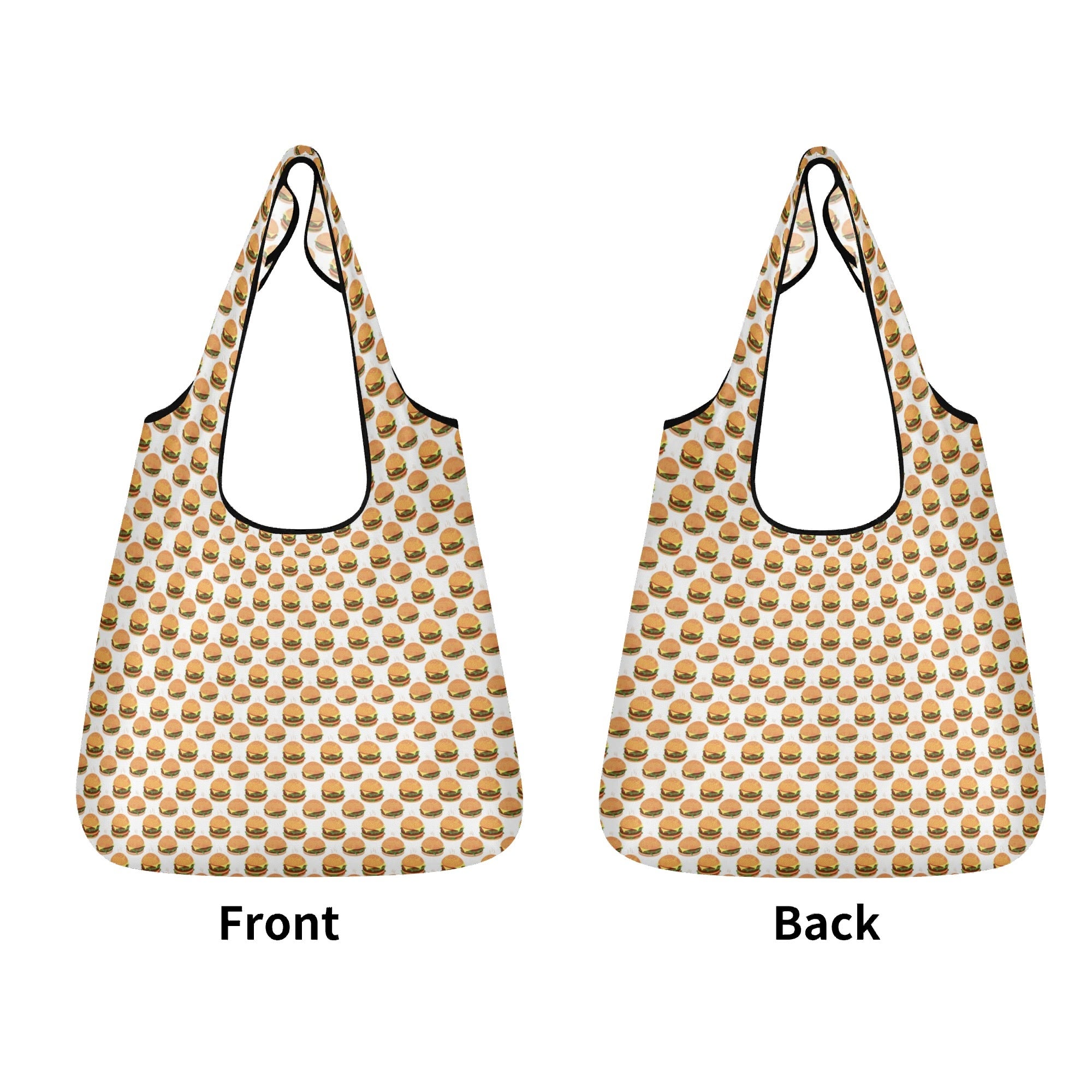 Hamburgers 3 Pack of Foldable Shopping Bags 3-Pack Shopping Bags Food Printed Offshore