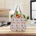 Painted Flowers 3 Pack of Foldable Shopping Bags 3-Pack Shopping Bags Plants Printed Offshore