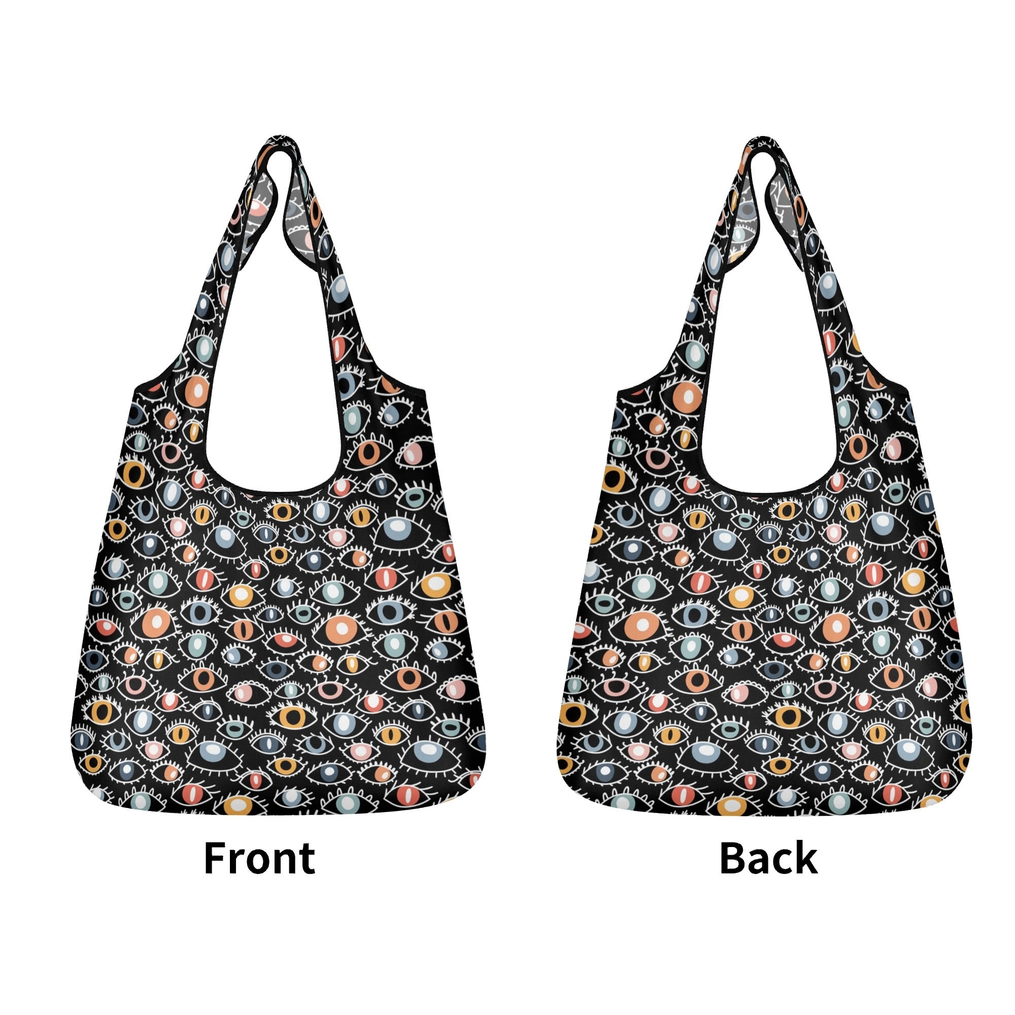 Eyes On Black 3 Pack of Foldable Shopping Bags 3-Pack Shopping Bags Printed Offshore
