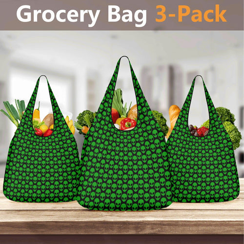 Aliens 3 Pack of Foldable Shopping Bags 3-Pack Shopping Bags Printed Offshore Sci Fi
