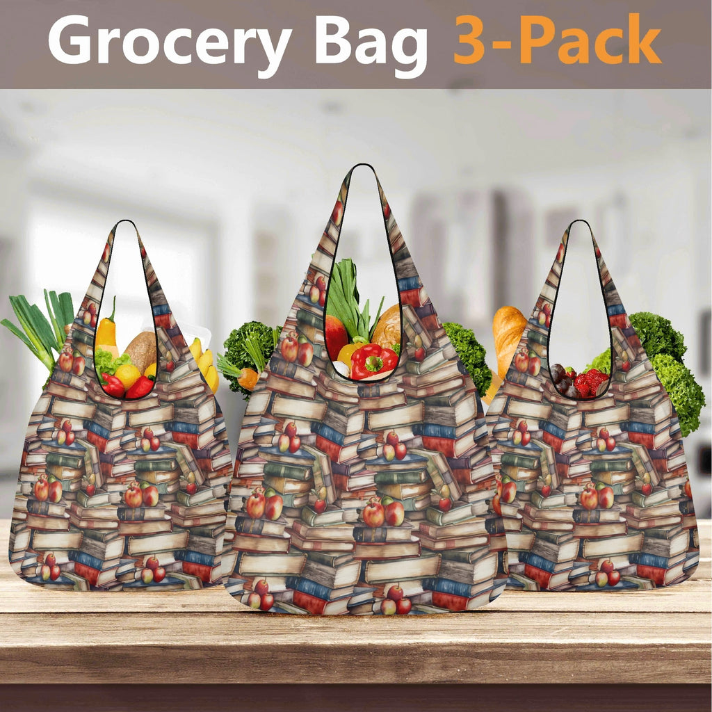 Watercolour Books 3 Pack of Foldable Shopping Bags 3-Pack Shopping Bags Printed Offshore Reading