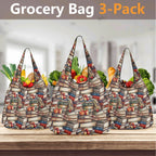 Watercolour Books 3 Pack of Foldable Shopping Bags 3-Pack Shopping Bags Printed Offshore Reading
