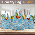 Dad Seagull 3 Pack of Foldable Shopping Bags 3-Pack Shopping Bags animal Dad Printed Offshore