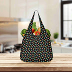 Colourful Cassettes - 3 Pack of Foldable Shopping Bags 3-Pack Shopping Bags Music Printed Offshore Retro