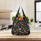 Retro Music Mix 3 Pack of Foldable Shopping Bags 3-Pack Shopping Bags Music Printed Offshore Retro